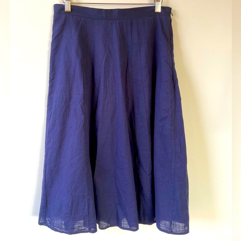 NWOT 100% linen navy blue skirt